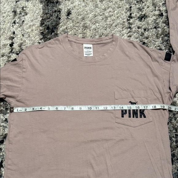 PINK Victoria's Secret Long Sleeve Tee - Soft Pink with Black Accents - Picture 4 of 7